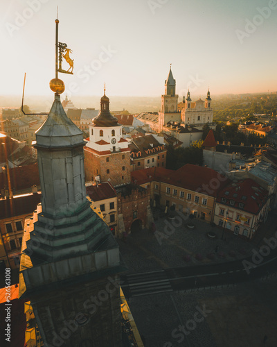 Sunset over Lublin old town, Poland