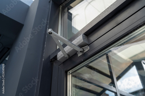 lever door closer in the office for opening and closing the door