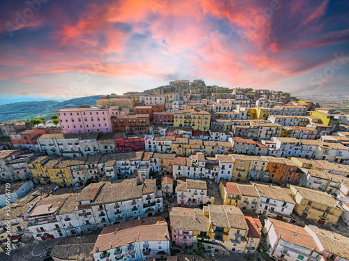 Vista aerea di Calitri, campania, italia