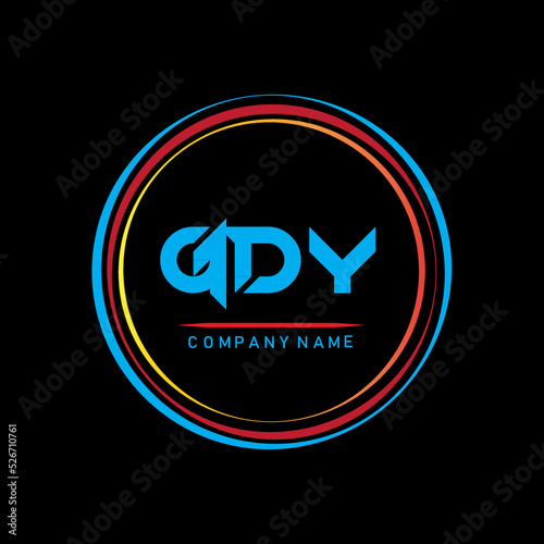 G D Y,GDY Logo Design,GDY Letter Logo Design On Black Background,Three Letter Logo Design,GDY Letter Logo Design With Circle Shape,Simple Letter Logo Design