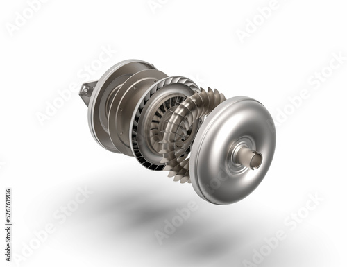Car torque converter in exploded view