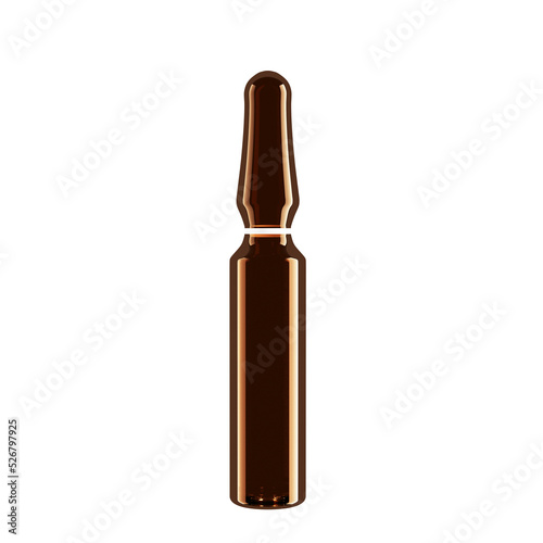 Cutout glass amber cosmetic ampoule mockup