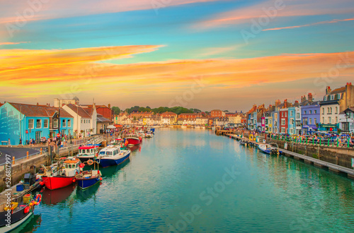 The harbour at Weymouth on the Dorset coast during sunset