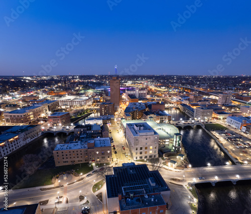 Aurora IL Evening Cityscape