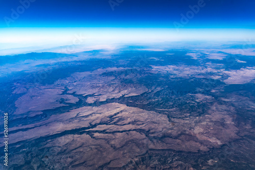 Aerial view of watershed for canyons in Arizona