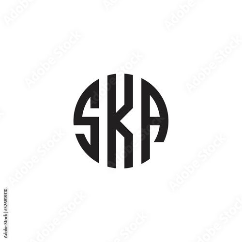 SKA letters linked and S K A logo design vector