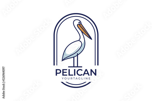 Pelican logo illustration vector template