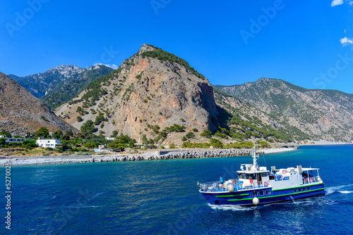 Agia Roumeli, Hafenort an der Südwestküste Kretas am Libyschen Meer