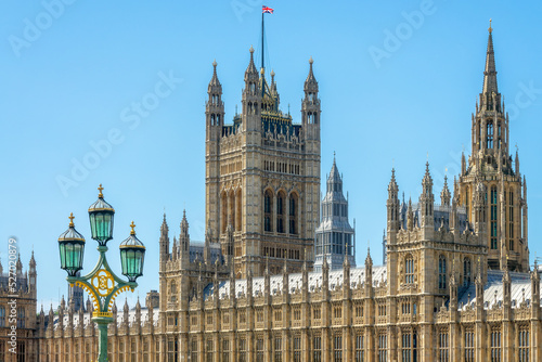 The Houses of Parliament in Westminster palace in London, UK