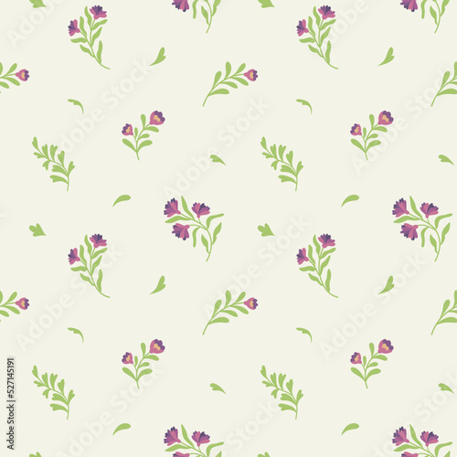 Trendy flowers seamless pattern. Small vector floral background illustration. Spring floral texture for fabric, fashion print and wallpaper.