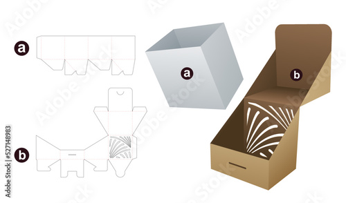 packaging box die cut template and 3D mockup