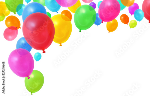Colorful balloons page top