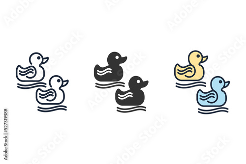 duck toy icons symbol vector elements for infographic web