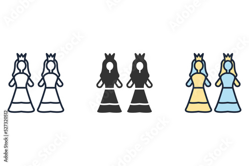 Princes icons symbol vector elements for infographic web