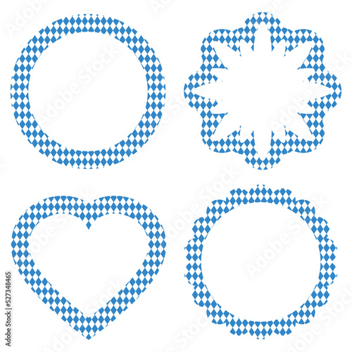 Etiketten Oktoberfest Verschiedene Formen Muster Weiß/Blau