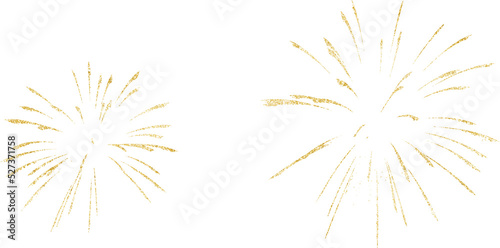 Golden firework texture, thin stroke lines. Isolated png illustration, transparent background. Design for overlay, montage, texture. Happy new year concept.