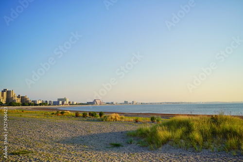 Revere Beach, Revere, Massachusetts, USA. It is a first public beach in America. It is close to Boston Logan Airport