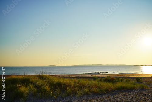 The morning of Revere Beach, Revere, Massachusetts, USA. It is a first public beach in America. It is close to Boston Logan Airport 