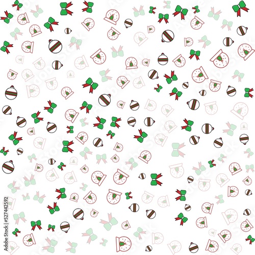 Seamless Christmas pattern Vector illustration, Christmas baubles decoration, Vintage Christmas reindeer seamless pattern background