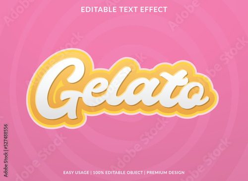 gelato text effect template use for business logo and brand