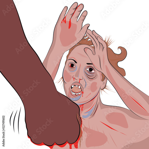 Mistreatment of women, graphic representation of toxic relationships.