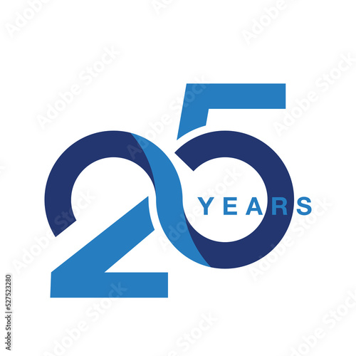 25 years anniversary silver jubilee seamless infinity logo icon unit blue