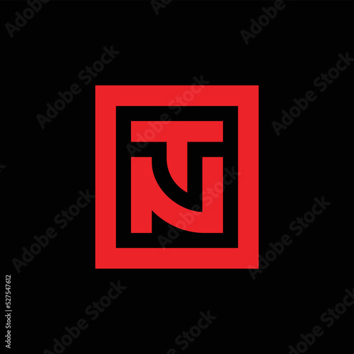 Initial letter TN or NT logo design, vector illustration isolated on black background