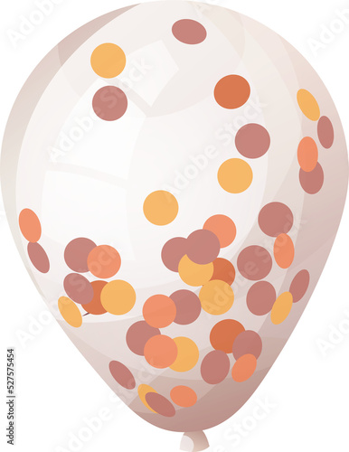 Transparent ballon with confetti illustration