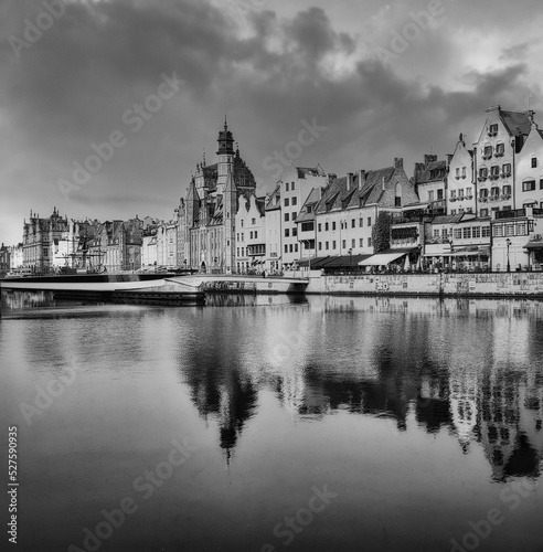 Old Gdańsk in white and black analog photography