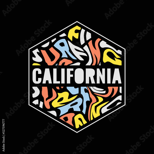 California surfing illustration typography. perfect for designing t-shirts, hoodies, poster, print