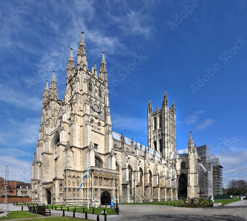 Panoramic View of Canterbury Cathedral in Springtime, UK