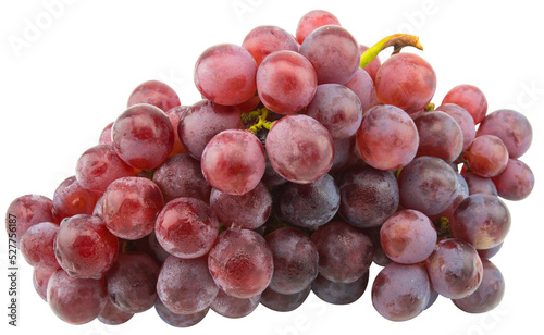 Ripe red wet grape isolated.