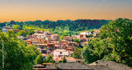 View of Anilio village in Metovo, located in Epirus on Pindos mountain. Greece.
