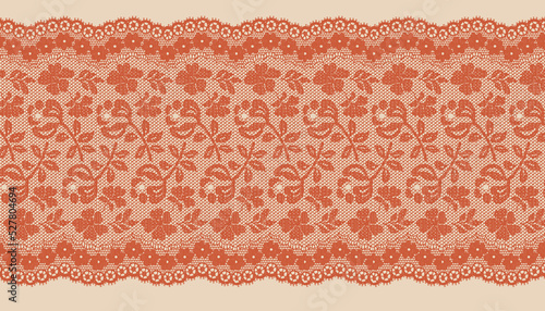 Wide scalloped lace trim with little flower.