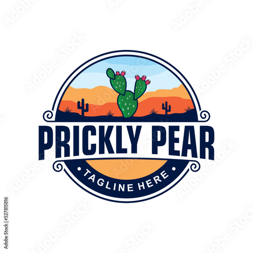 prickly pear logo template design creative