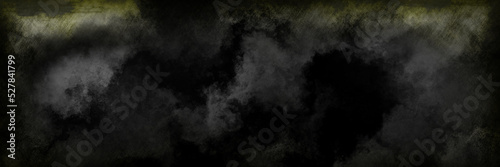 Old horror dark grey mist or foggy edges and black empty space, distressed paper parchment vignette. Mystery monochrome steam design, Halloween paranormal energy scary scary goth cloudy background