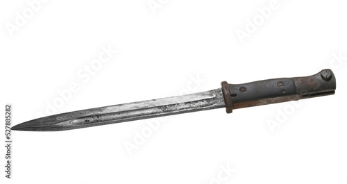 German M 98 bayonet, third model, S 238 G, 1934 year, isolated on white