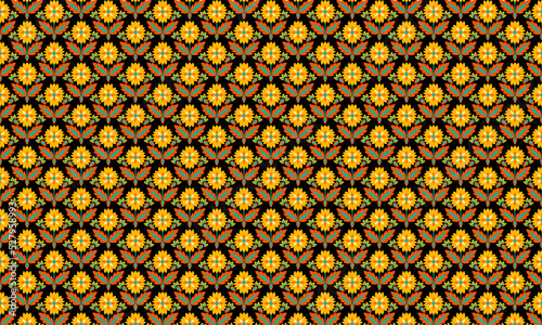 Beautiful floral pattern with a flower. Floral seamless background for fashion prints. Elegant vector texture.
