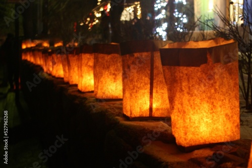 A Row of Glowing Luminarias