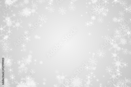 White snowflake design on grey