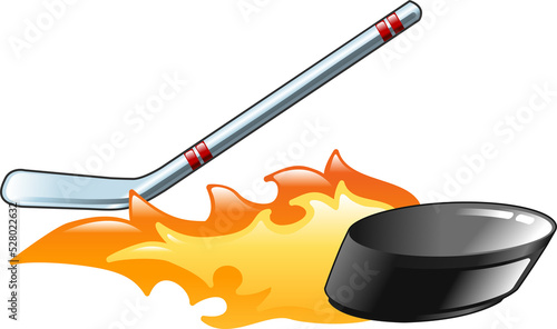 flaming hockey puck