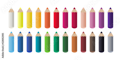 Kolorowa kredka. Zestaw 24 ołówków w różnych barwach. Przybory szkolne, artykuły papiernicze, kreatywność, hobby, narzędzie artystyczne.