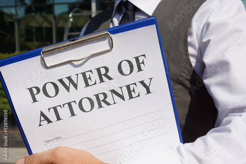 Power of attorney is shown using the text