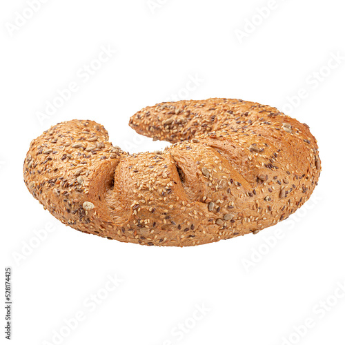 Isolated rogal oat crescent shape yeast roll