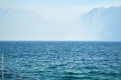 Morning mist, mountains and sea