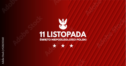 11 Listopada, Święto niepodległości Polski - baner, ilustracja wektorowa