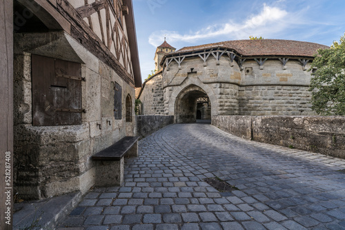 City wall of the medieval city of Rothenburg uppon Tauber.