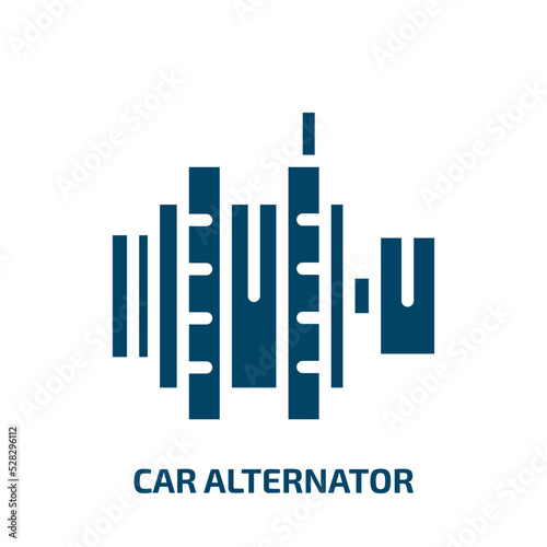 car alternator vector icon. car alternator, auto, car filled icons from flat car parts concept. Isolated black glyph icon, vector illustration symbol element for web design and mobile apps
