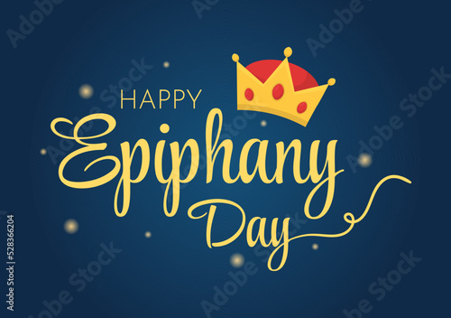 Happy Epiphany Day Template Hand Drawn Cartoon Flat Illustration Christian festival to Faith on the Divinity of Jesus Since His Coming to the World