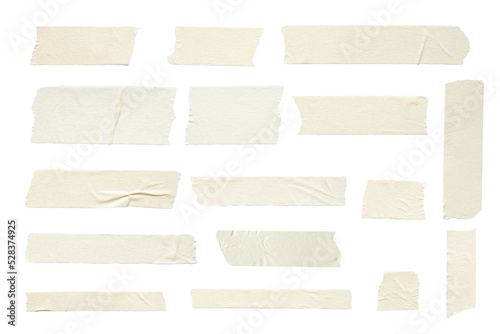 Adhesive tape set isolated on transparent background. Png realistic design element.